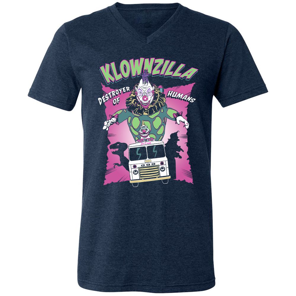 Unisex V-Neck T-Shirt - JAHCMCB4 - Heather Navy - 15