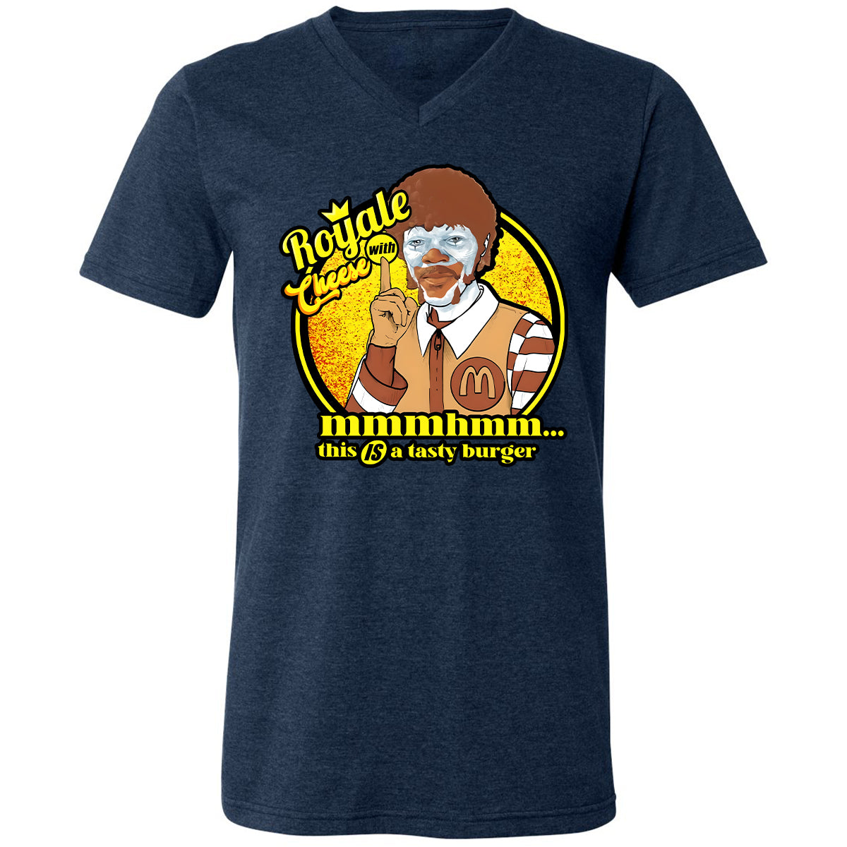 Unisex V-Neck T-Shirt - 9RD1N1D3 - Heather Navy - 15