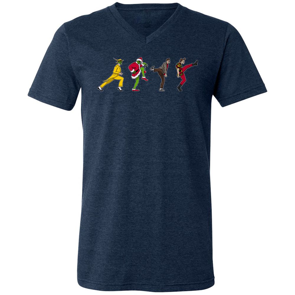 Unisex V-Neck T-Shirt - 8WZADCNJ - Heather Navy - 15