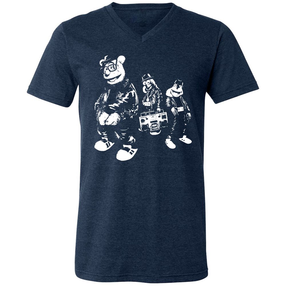 Unisex V-Neck T-Shirt - TSAXBR39 - Heather Navy - 15