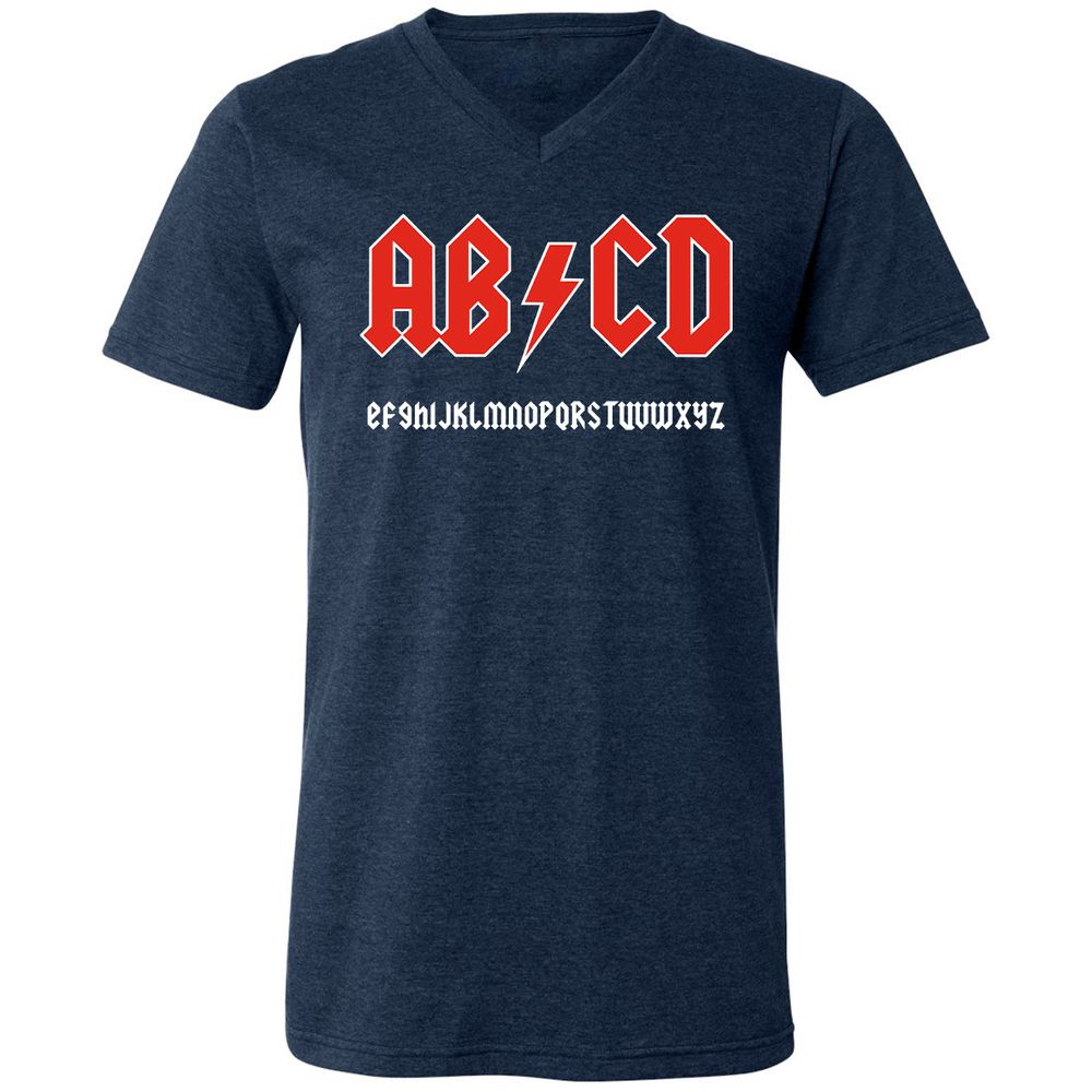 Unisex V-Neck T-Shirt - JTD8LHAL - Heather Navy - 15