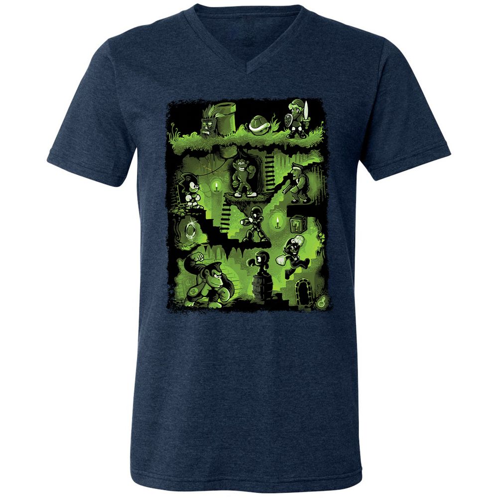 Unisex V-Neck T-Shirt - VPS9AUKL - Heather Navy - 15