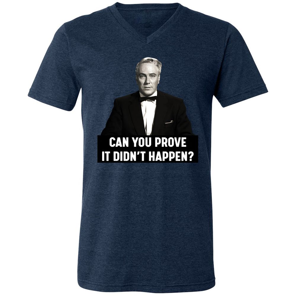 Unisex V-Neck T-Shirt - ETGETSZF - Heather Navy - 15