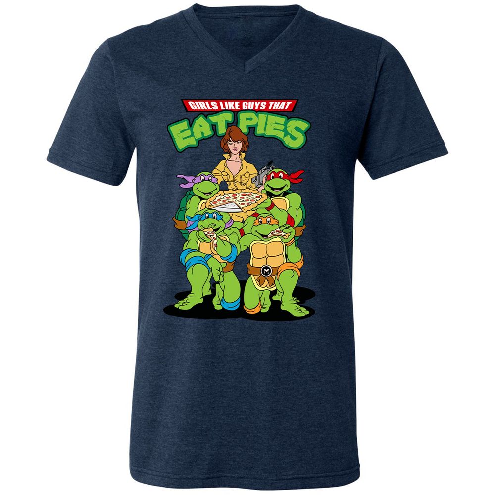 Unisex V-Neck T-Shirt - 1KW9T5ZF - Heather Navy - 15