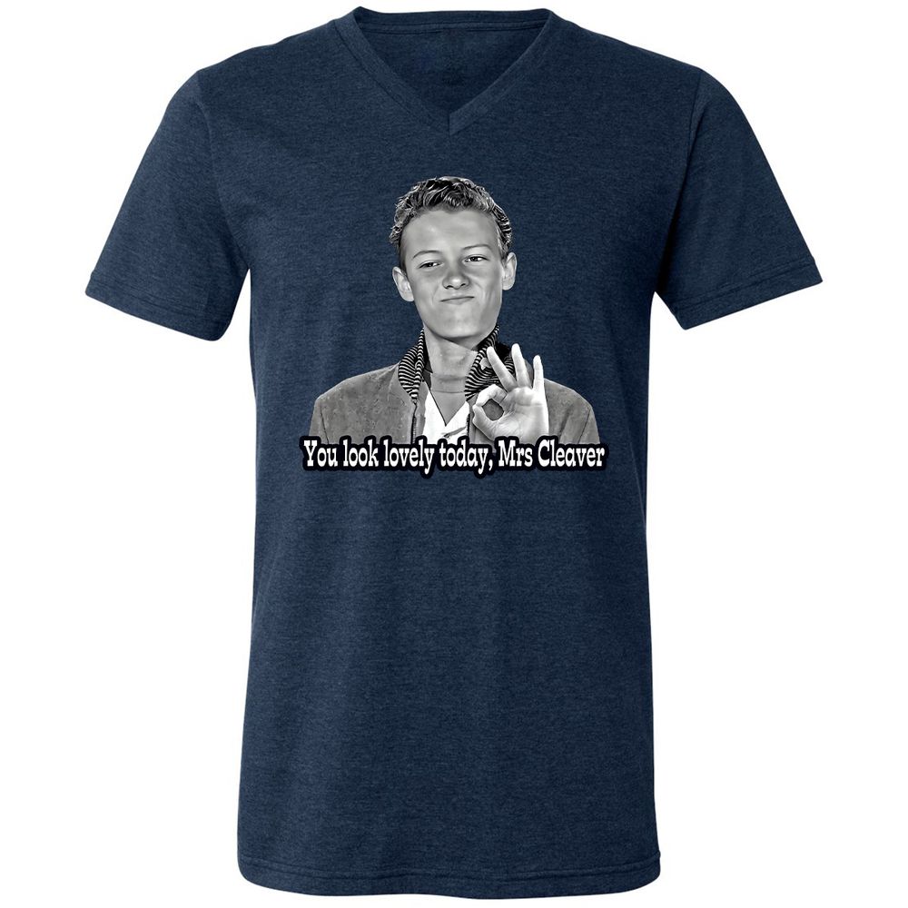Unisex V-Neck T-Shirt - 7UPFK19S - Heather Navy - 15