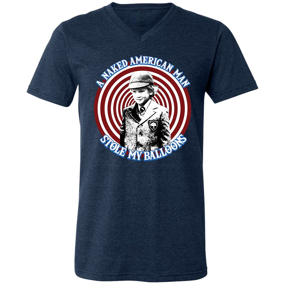 Unisex V-Neck T-Shirt - 4D6L6H9G - Heather Navy - 15