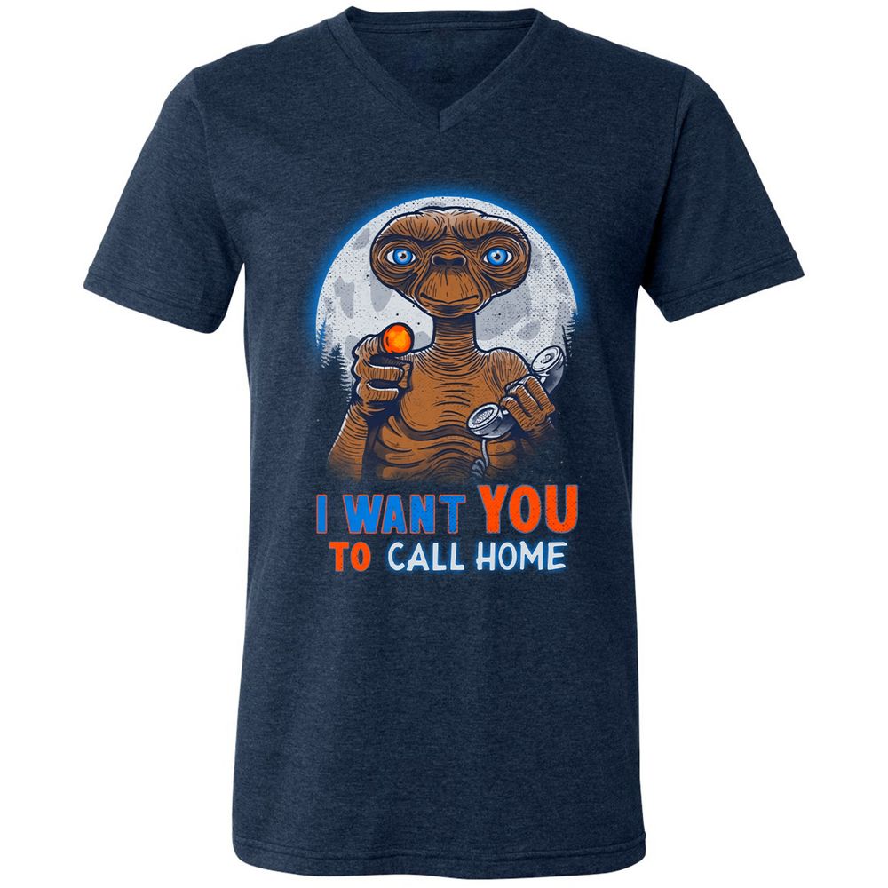 Unisex V-Neck T-Shirt - T2XW14X6 - Heather Navy - 15