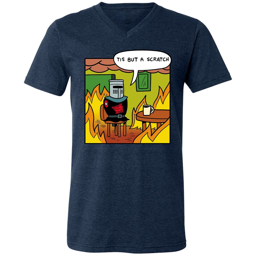 Unisex V-Neck T-Shirt - B2739Q57 - Heather Navy - 15