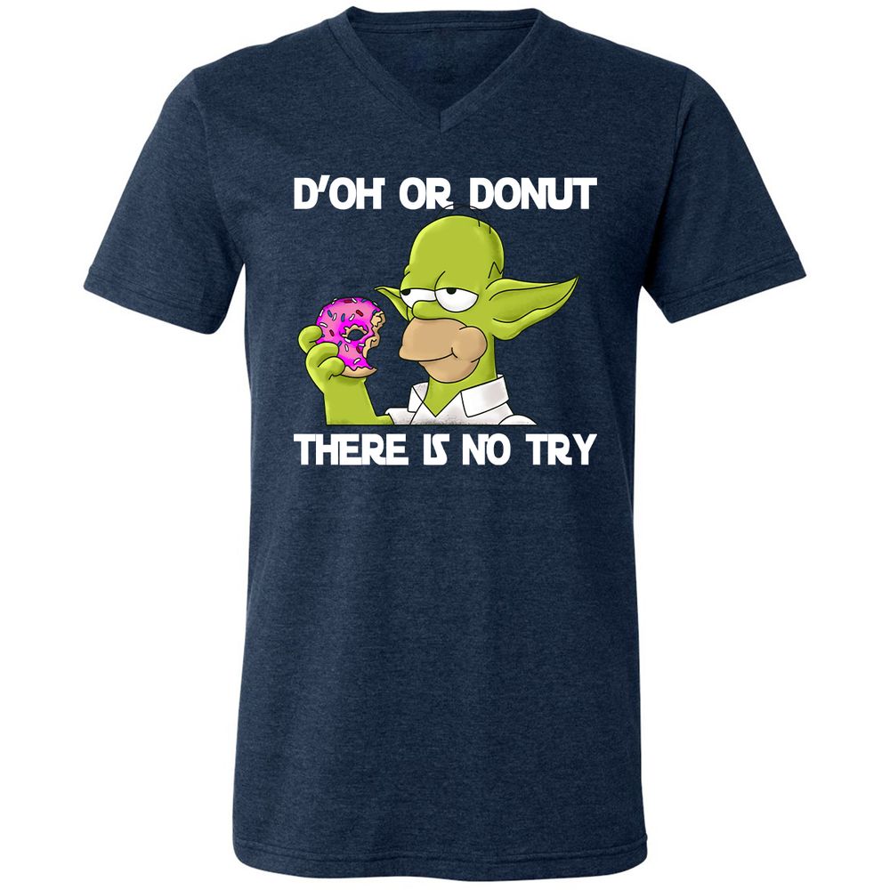 Unisex V-Neck T-Shirt - 2MYUGHFX - Heather Navy - 15