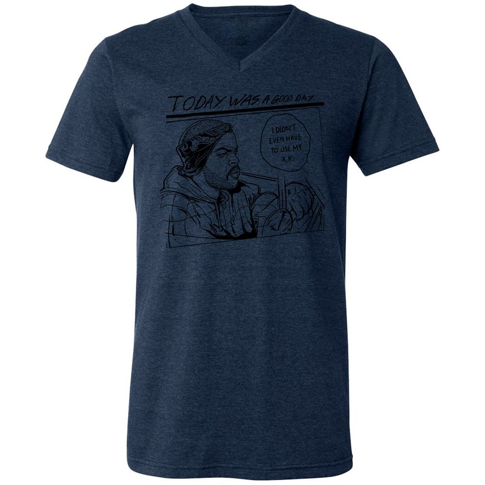 Unisex V-Neck T-Shirt - FKAZEEUL - Heather Navy - 15