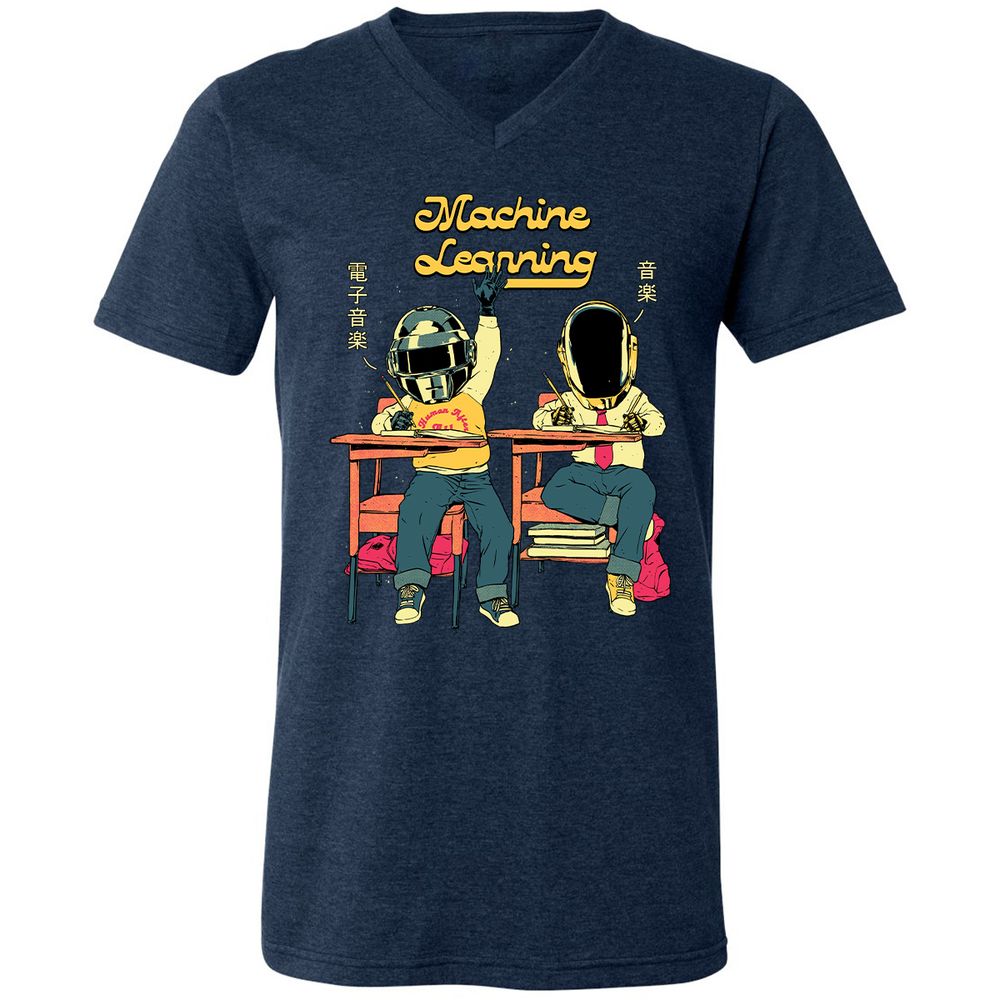 Unisex V-Neck T-Shirt - U2AQLAVW - Heather Navy - 15