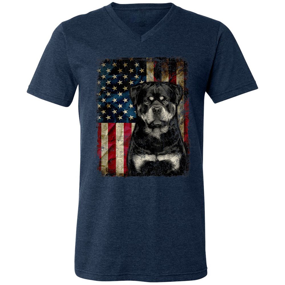 Unisex V-Neck T-Shirt - AXD486L6 - Heather Navy - 15