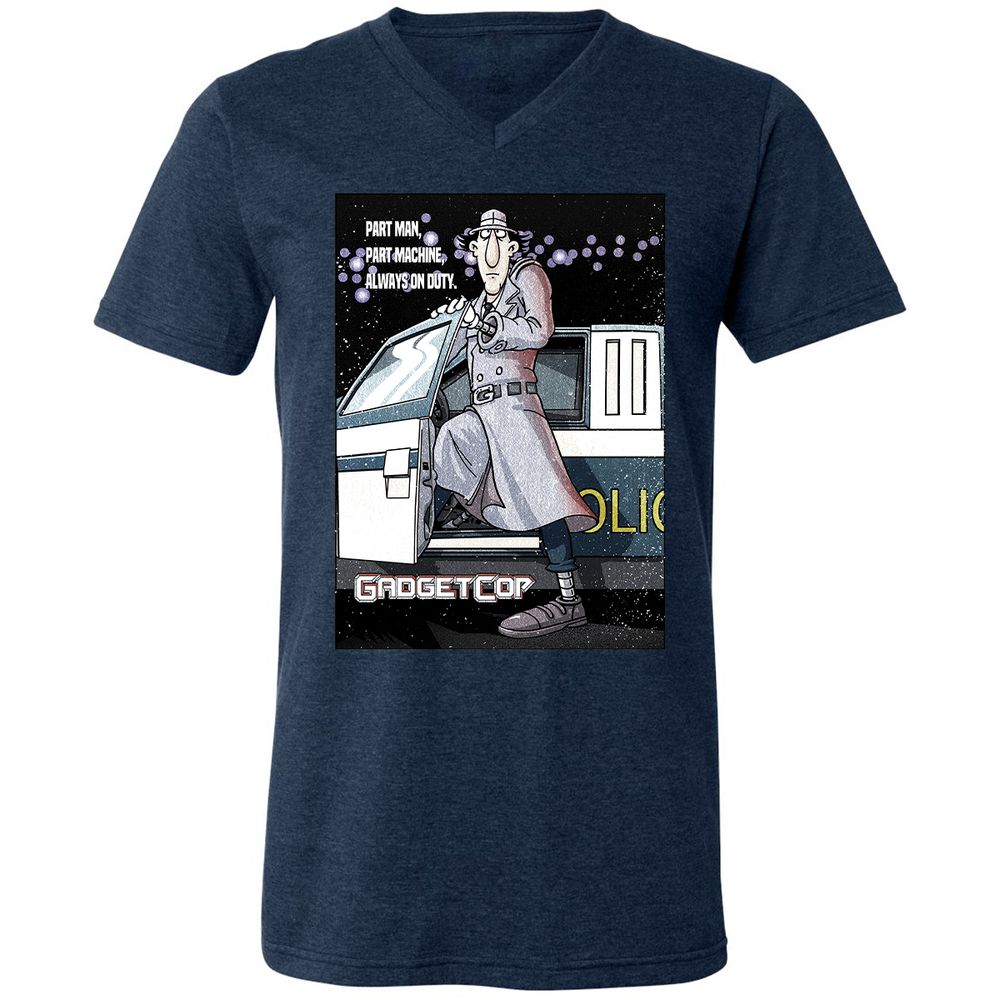 Unisex V-Neck T-Shirt - EZ5QH26A - Heather Navy - 15