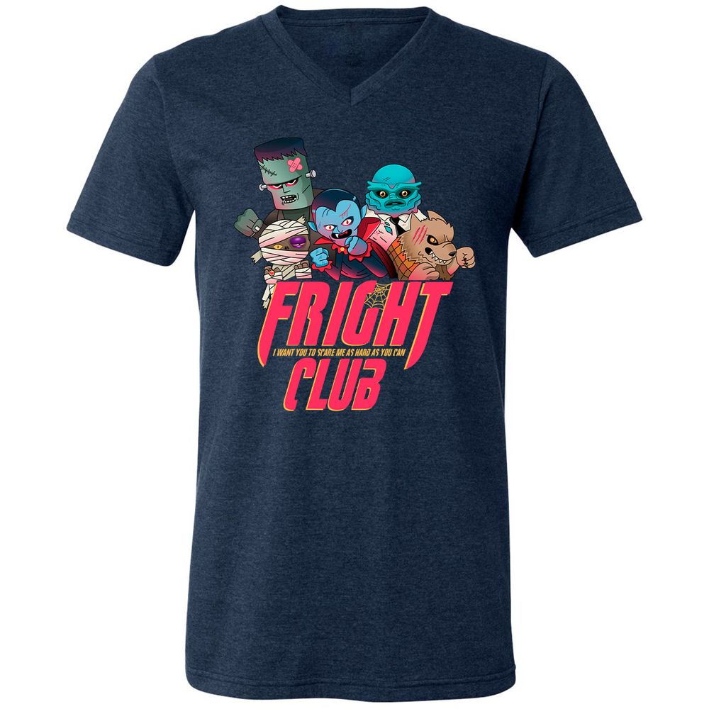 Unisex V-Neck T-Shirt - YJ2N9ZK9 - Heather Navy - 15