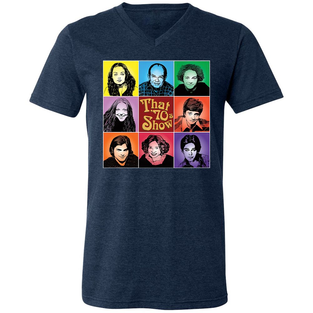 Unisex V-Neck T-Shirt - NLCH58KN - Heather Navy - 15