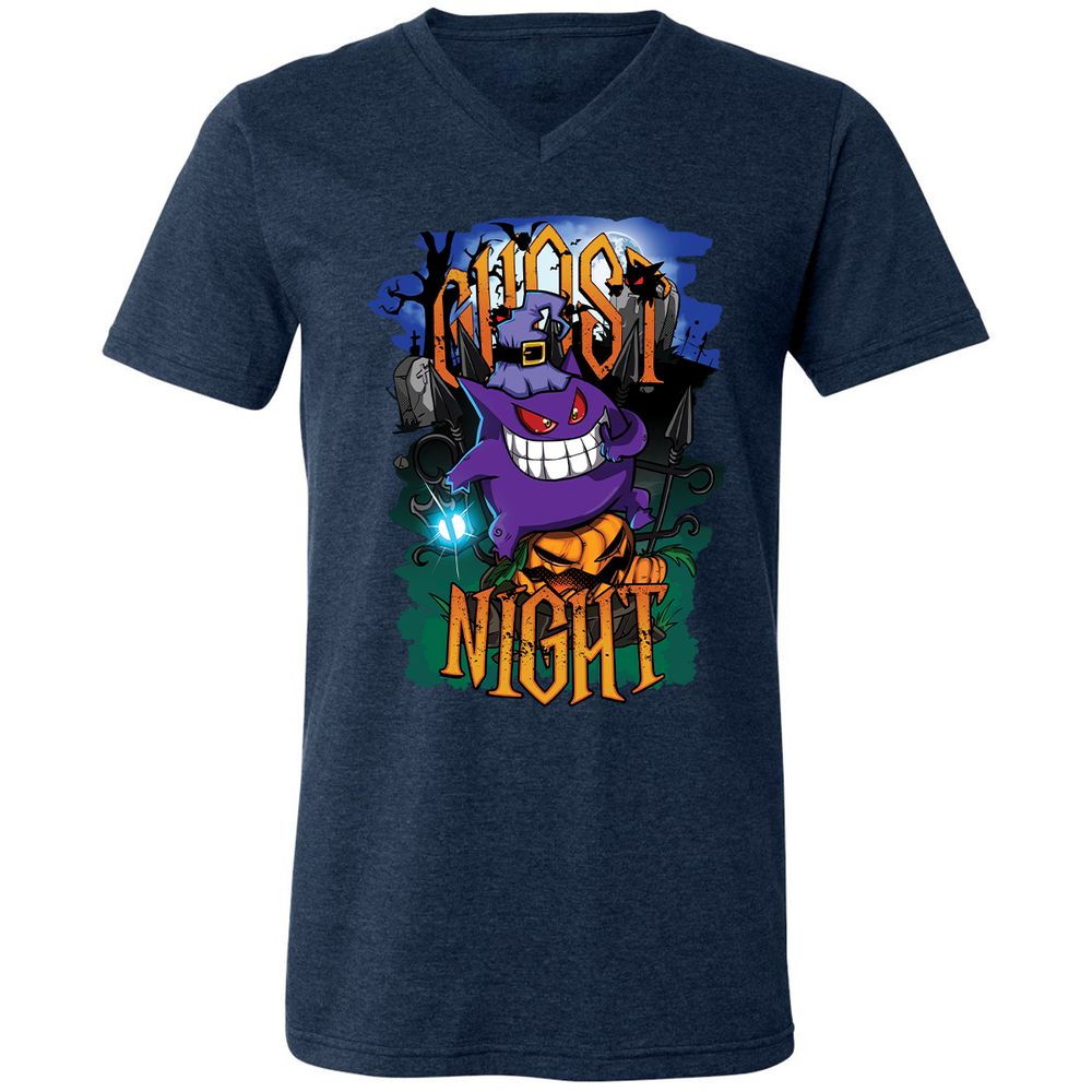 Unisex V-Neck T-Shirt - MWWV8WZN - Heather Navy - 15