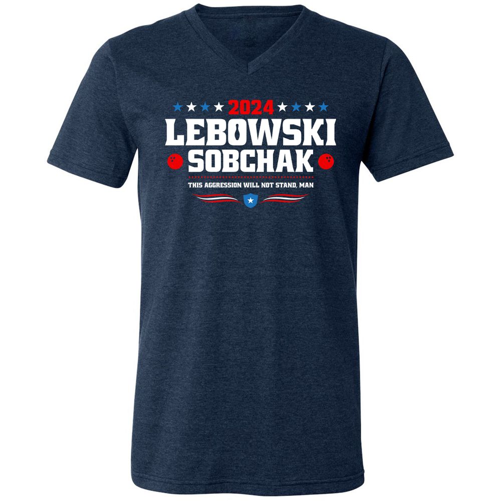 Unisex V-Neck T-Shirt - 6C97EU7V - Heather Navy - 15