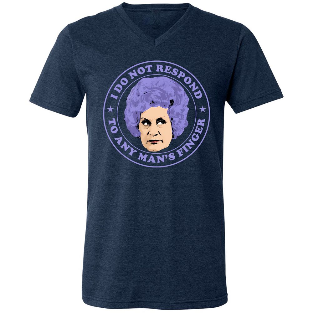 Unisex V-Neck T-Shirt - QJ1TWGS5 - Heather Navy - 15