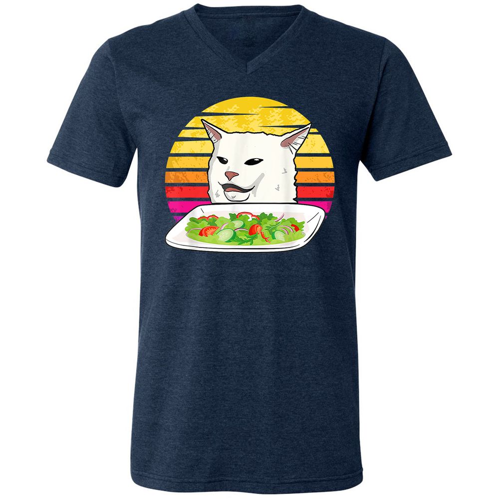 Unisex V-Neck T-Shirt - 3D3DDKXJ - Heather Navy - 15