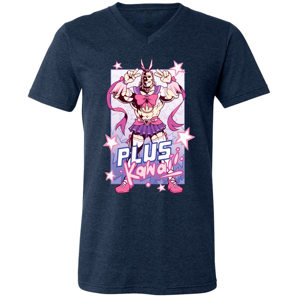 Unisex V-Neck T-Shirt - UUR5YS5W - Heather Navy - 15