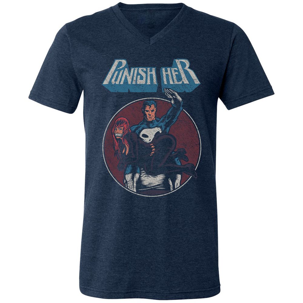 Unisex V-Neck T-Shirt - RTK27H64 - Heather Navy - 15