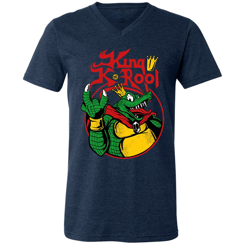 Unisex V-Neck T-Shirt - D4M16Y6M - Heather Navy - 15