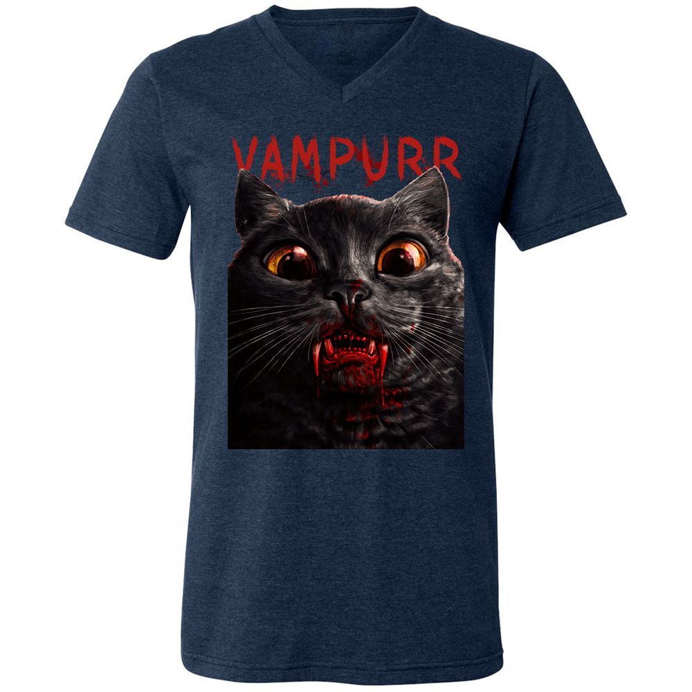 Unisex V-Neck T-Shirt - N7A8A96D - Heather Navy - 15