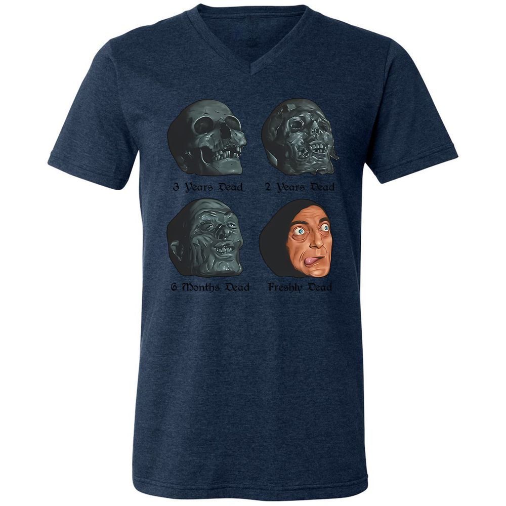 Unisex V-Neck T-Shirt - CAFY47VA - Heather Navy - 15