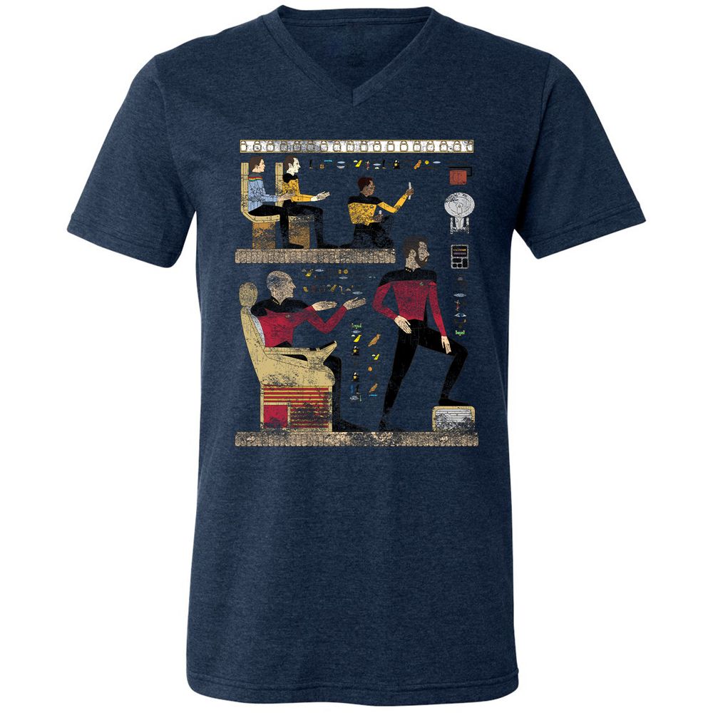 Unisex V-Neck T-Shirt - YCRNV8SV - Heather Navy - 15