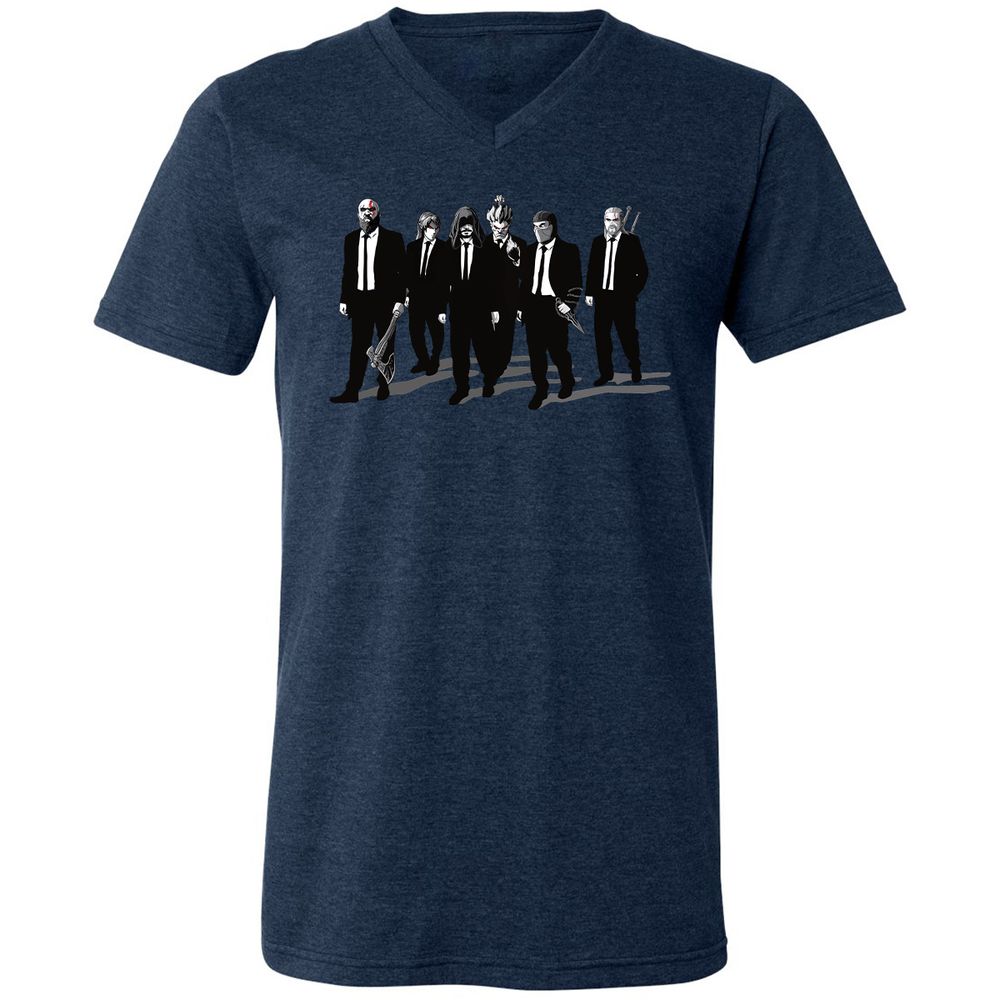 Unisex V-Neck T-Shirt - 3G4MZY2V - Heather Navy - 15