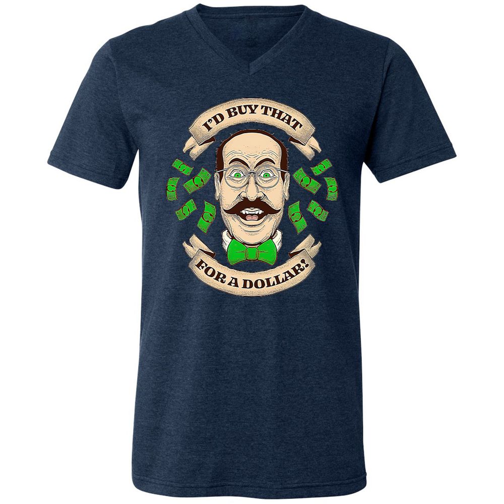 Unisex V-Neck T-Shirt - P1CV6JLN - Heather Navy - 15