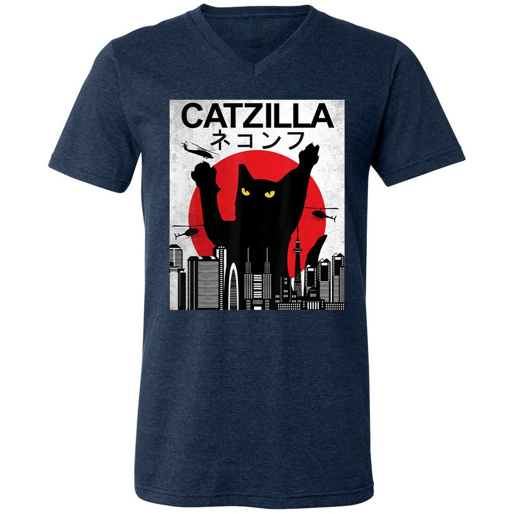 Unisex V-Neck T-Shirt - 2BFVWVVV - Heather Navy - 15