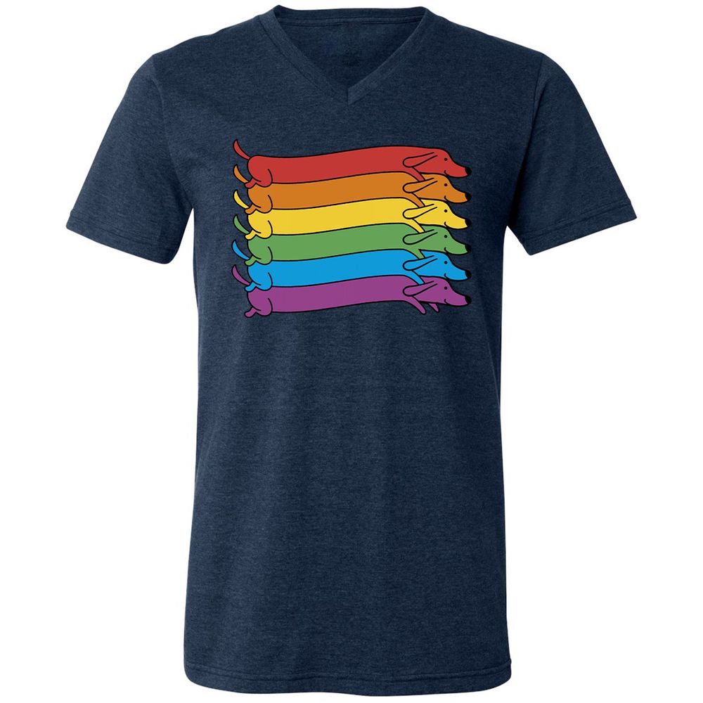 Unisex V-Neck T-Shirt - 81EKBAYZ - Heather Navy - 15