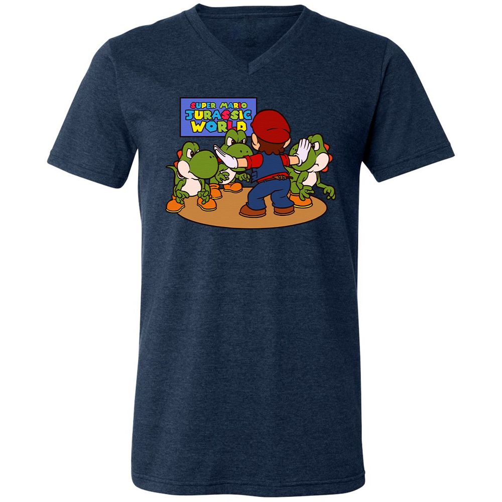 Unisex V-Neck T-Shirt - MDTF9BYS - Heather Navy - 15