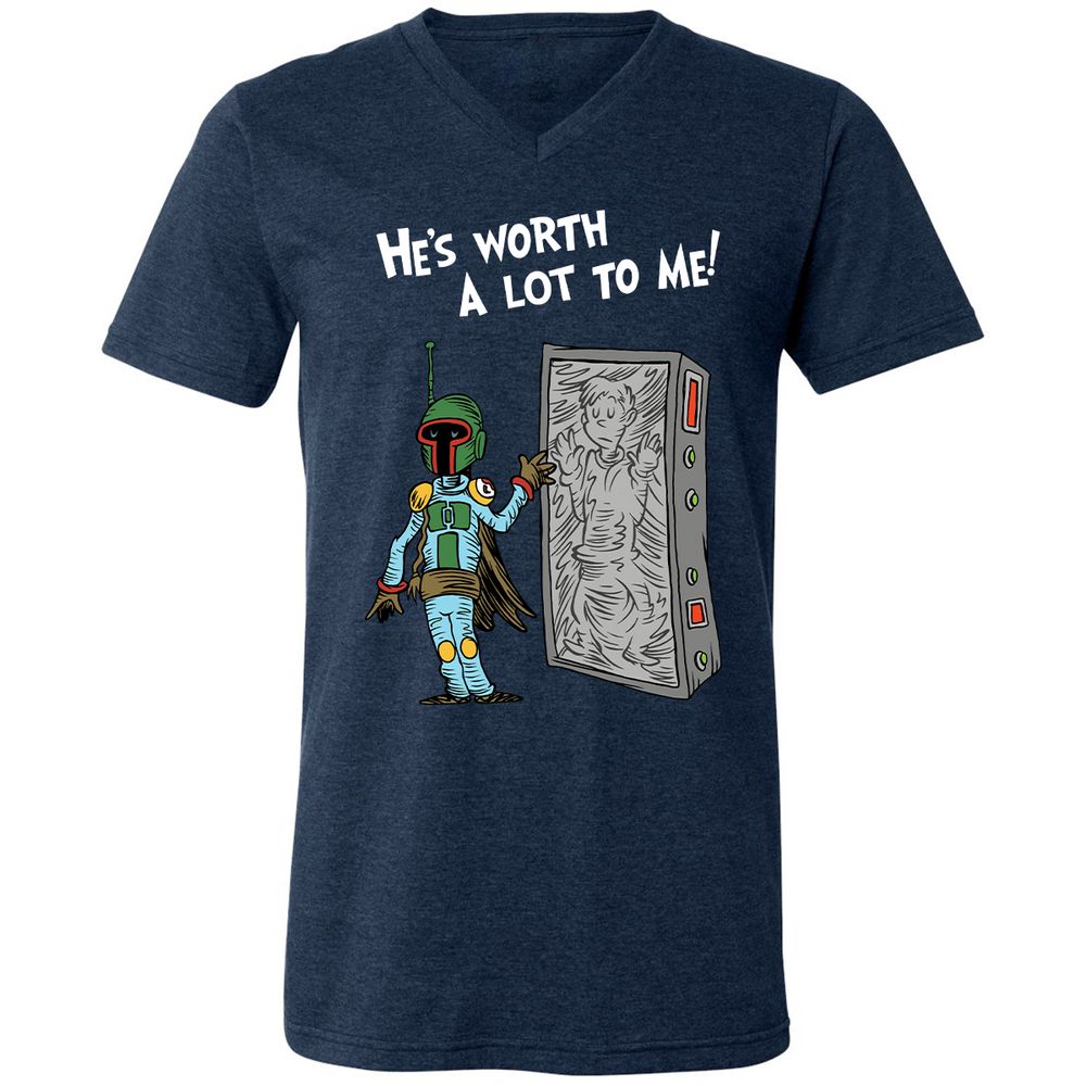 Unisex V-Neck T-Shirt - CXGAYZ3W - Heather Navy - 15