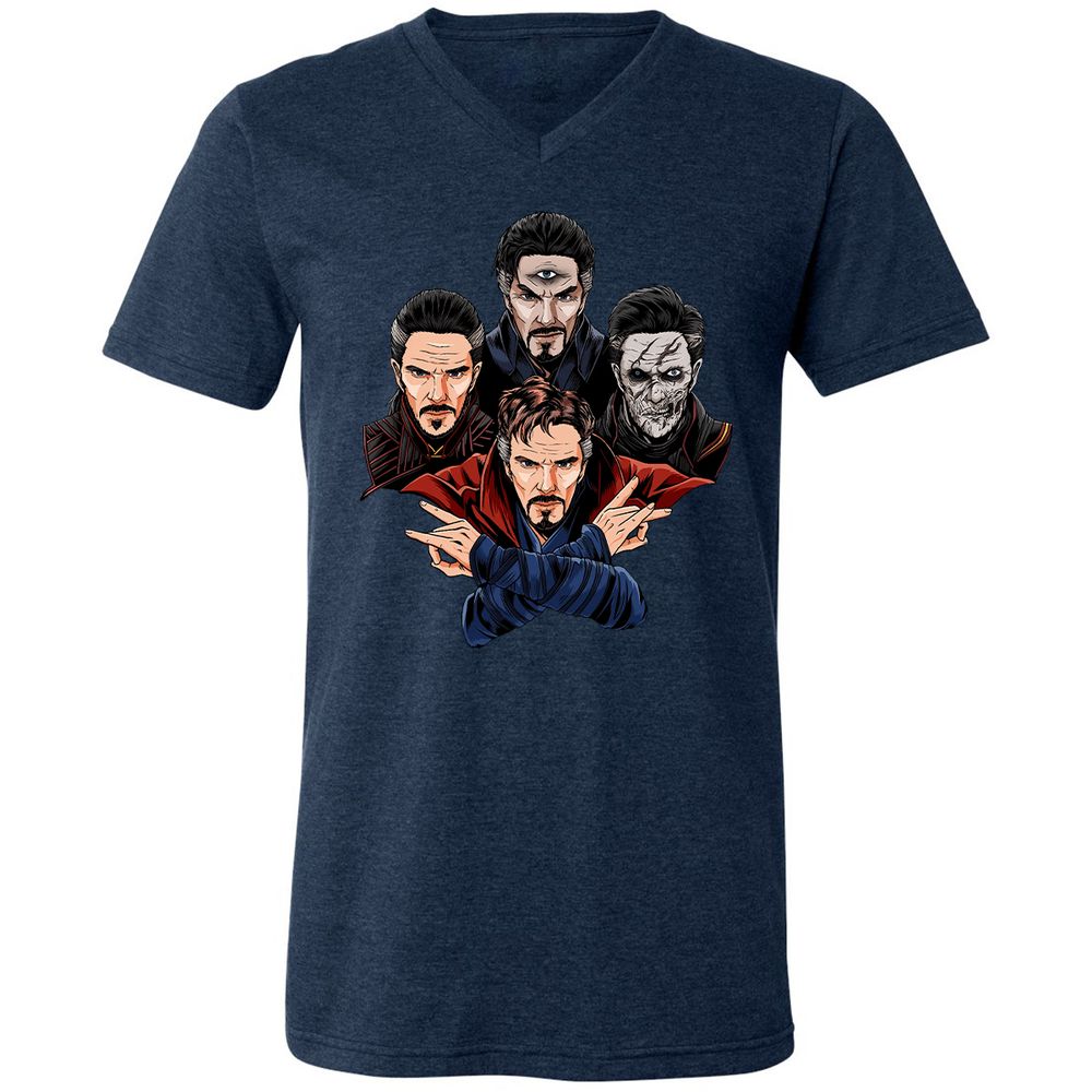 Unisex V-Neck T-Shirt - XEPC6U7P - Heather Navy - 15