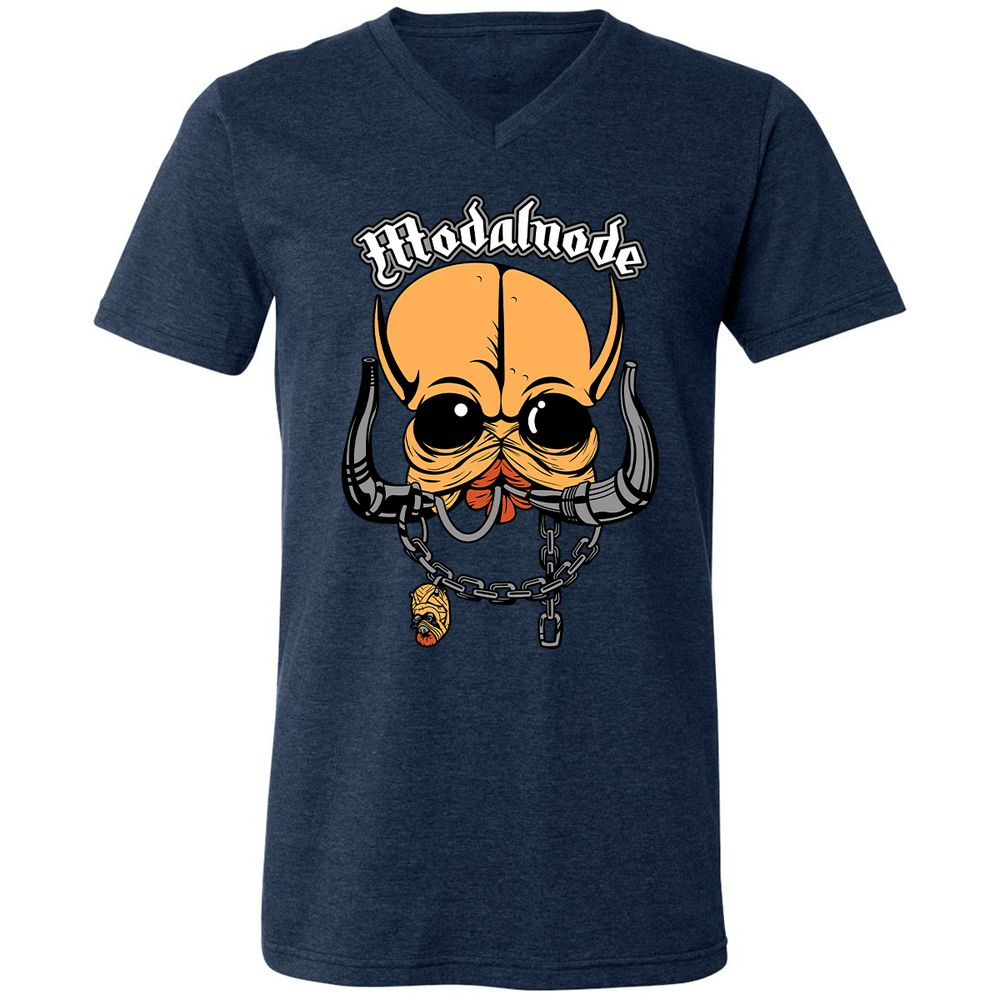 Unisex V-Neck T-Shirt - 57VV3UR9 - Heather Navy - 15