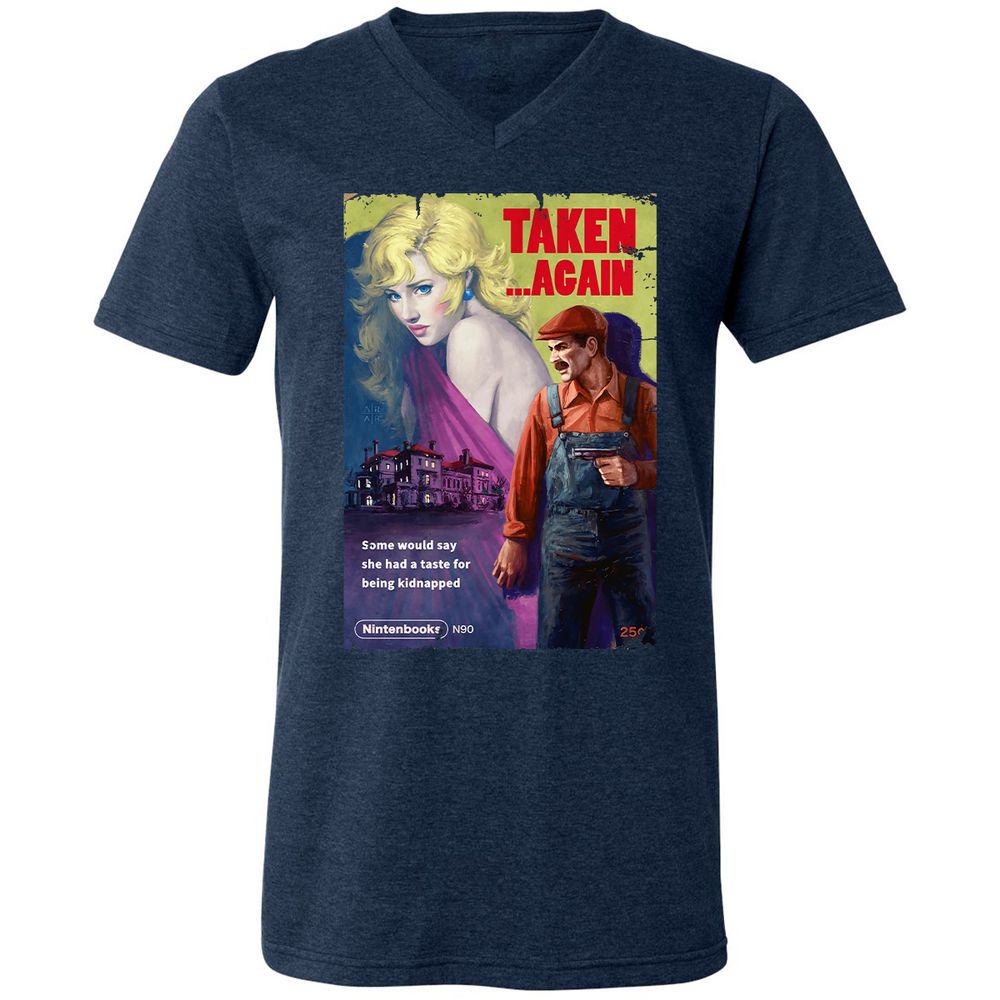 Unisex V-Neck T-Shirt - 476S3AUC - Heather Navy - 15