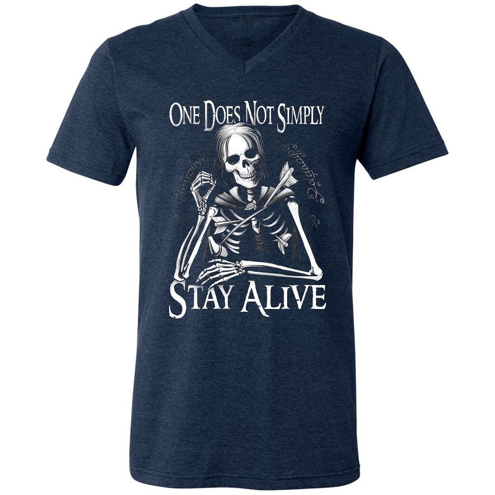 Unisex V-Neck T-Shirt - 1MJZKDXE - Heather Navy - 15