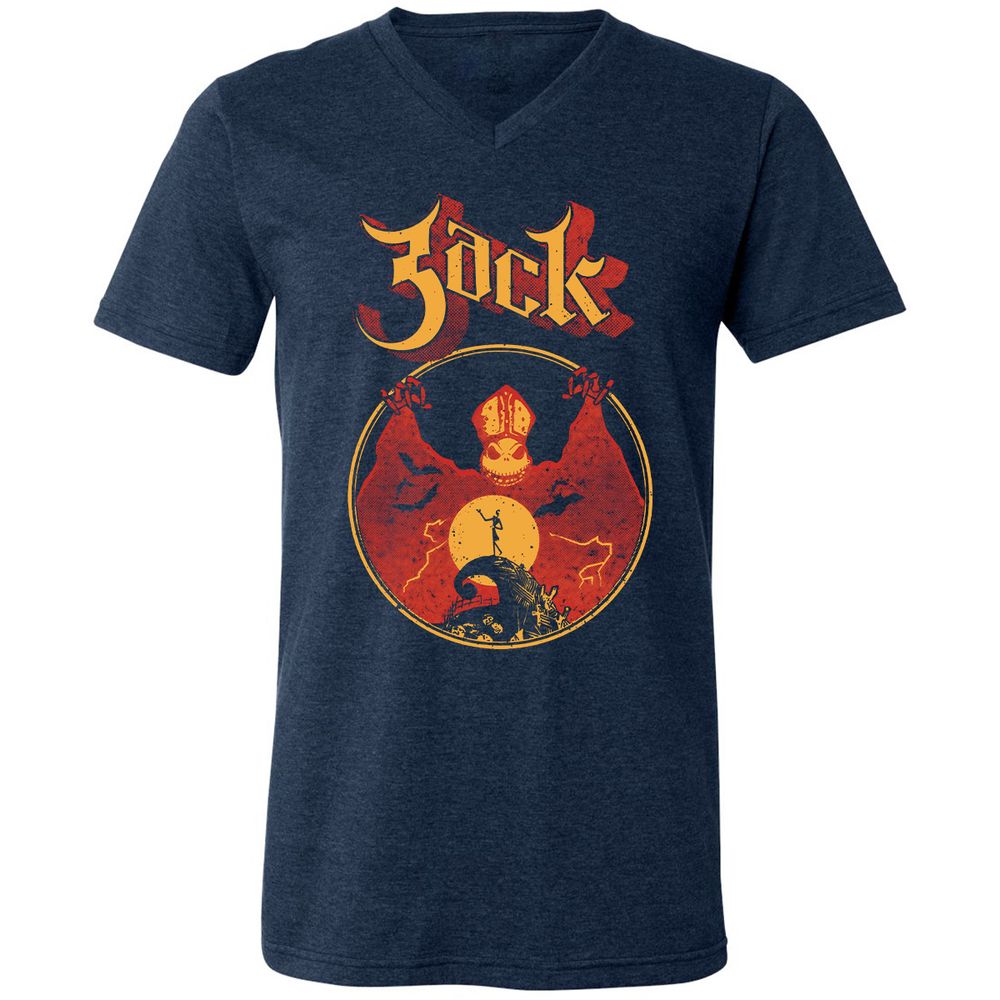 Unisex V-Neck T-Shirt - HVKTDFCN - Heather Navy - 15