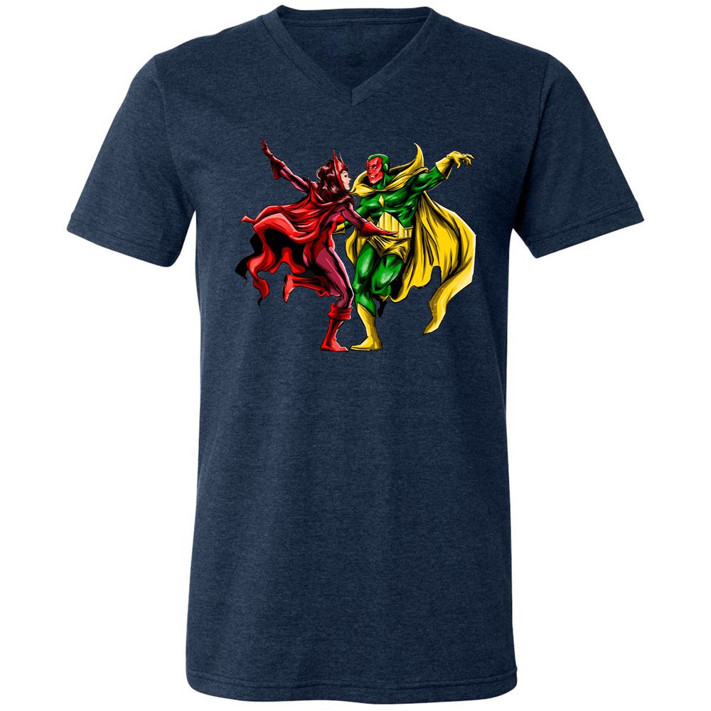 Unisex V-Neck T-Shirt - S7WFCRMB - Heather Navy - 15