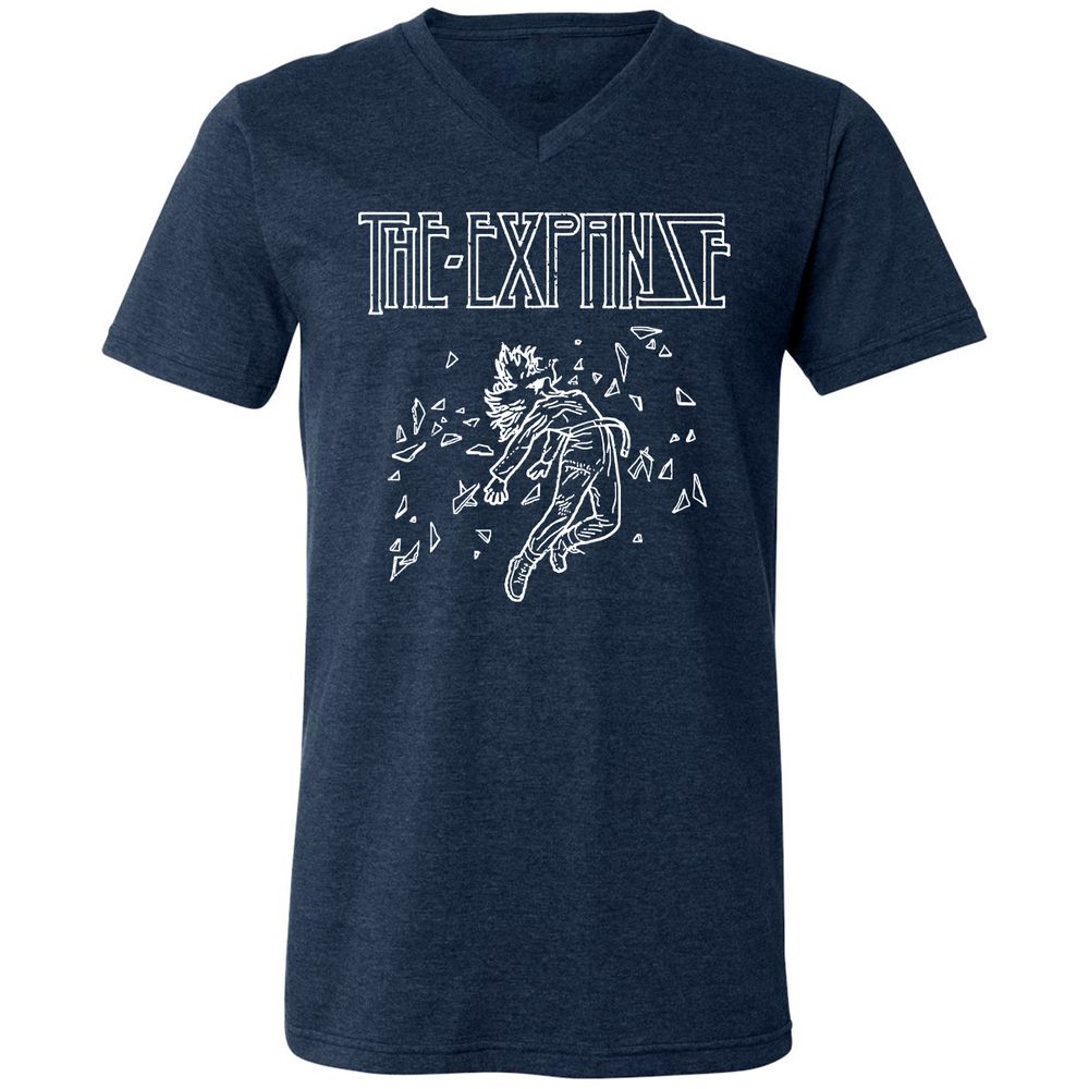 Unisex V-Neck T-Shirt - A3JCYVTW - Heather Navy - 15