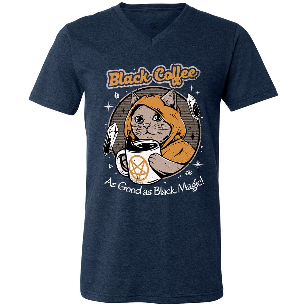 Unisex V-Neck T-Shirt - H9DKH2NL - Heather Navy - 15