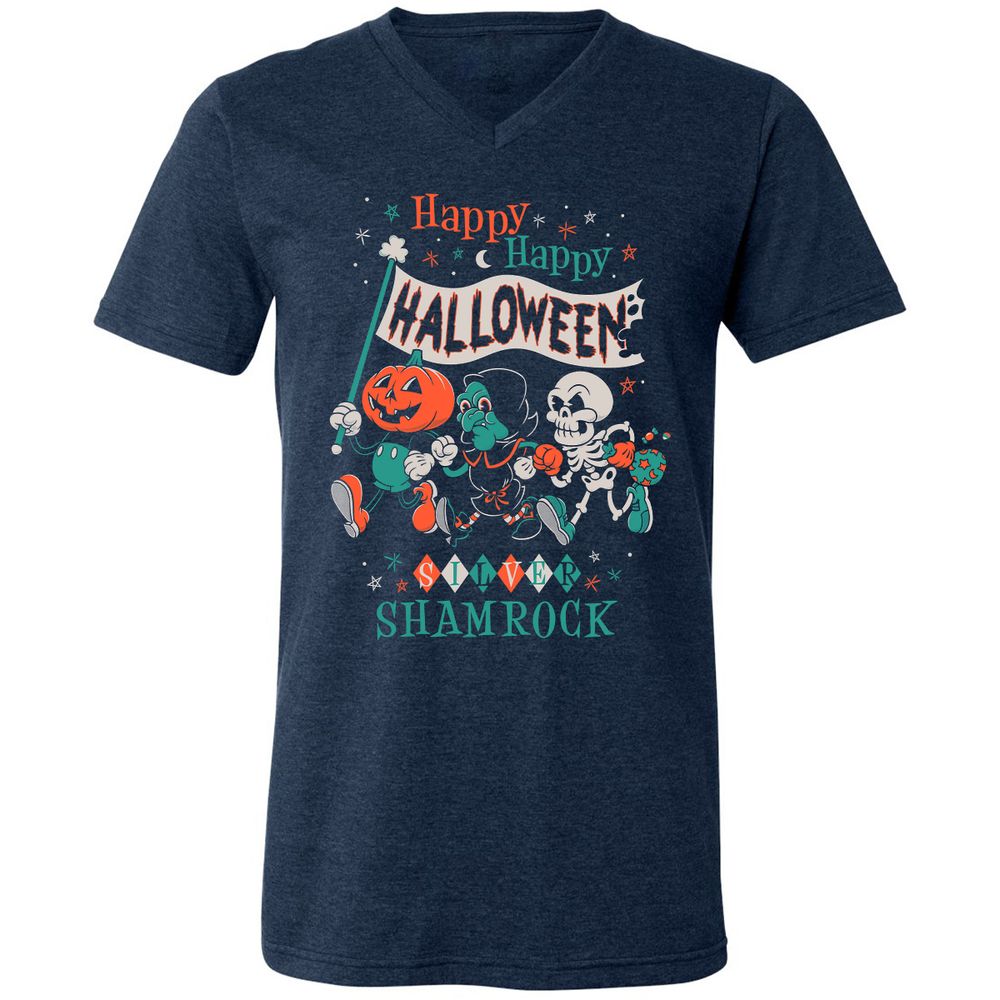 Unisex V-Neck T-Shirt - 4SMWYDQV - Heather Navy - 15