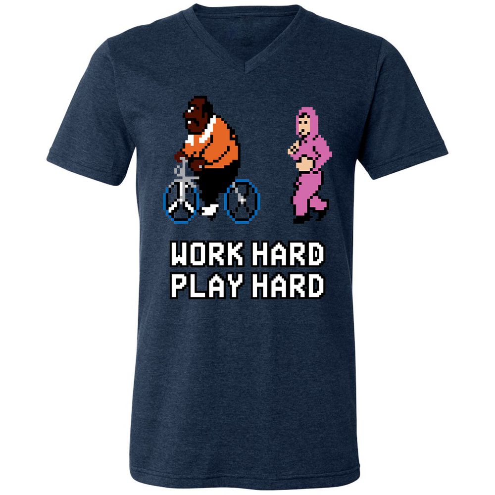 Unisex V-Neck T-Shirt - 1H75NU29 - Heather Navy - 15