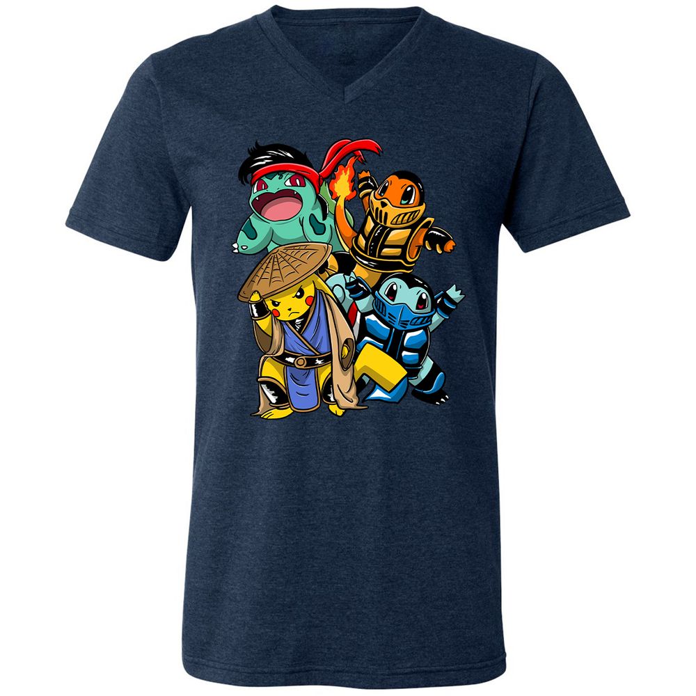 Unisex V-Neck T-Shirt - G2HCQS2F - Heather Navy - 15
