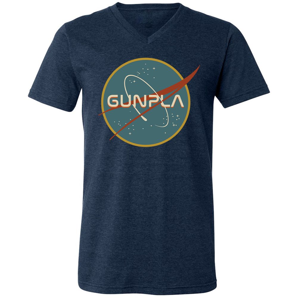 Unisex V-Neck T-Shirt - RKJS7137 - Heather Navy - 15