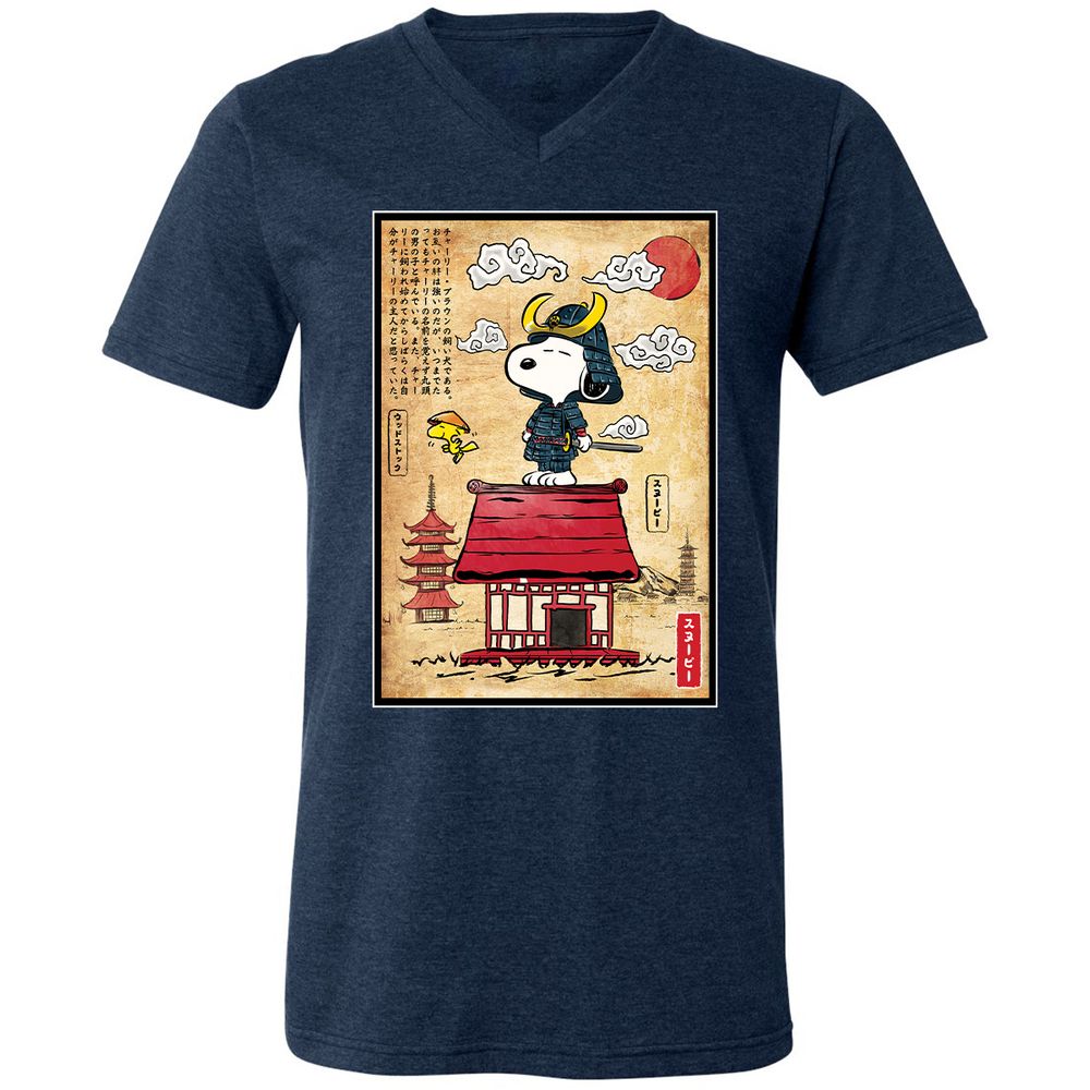 Unisex V-Neck T-Shirt - 49PCRJCS - Heather Navy - 15