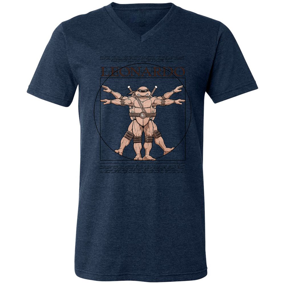 Unisex V-Neck T-Shirt - YLAFN83H - Heather Navy - 15