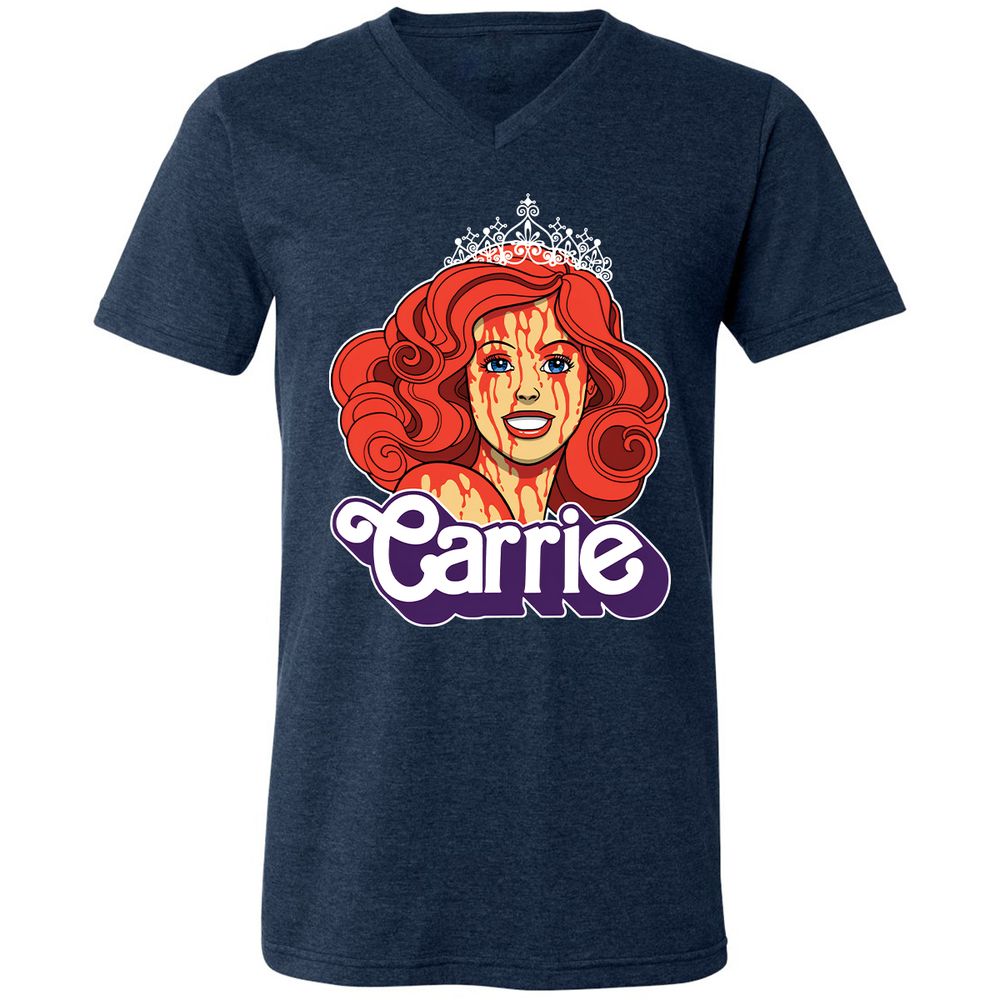 Unisex V-Neck T-Shirt - L96CBNHK - Heather Navy - 15